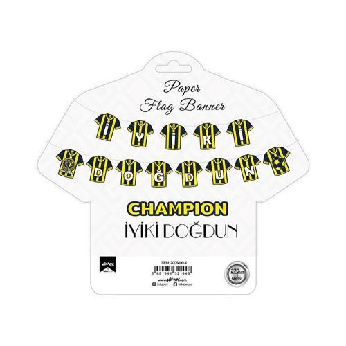 Champion Sarı Lacivert İyi ki Doğdun Harf Afiş