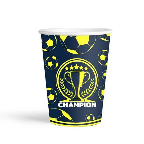 Champion Sarı Lacivert Karton Bardak