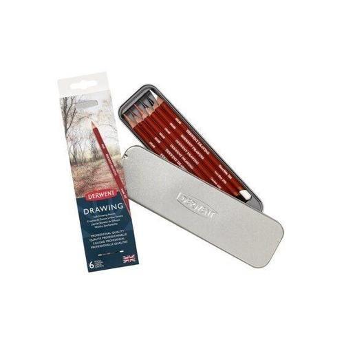 Drawing Pencils Renkli Çizim Kalemi Seti 6'lı Teneke Kutu + Kalemtraş