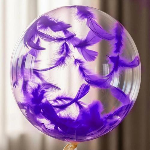 Mor Balon Süsleme Tüyü