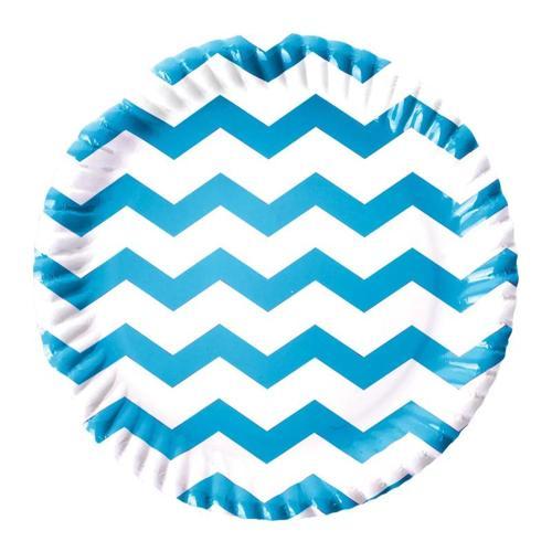 Turkuaz Zigzag Karton Tabak 23cm