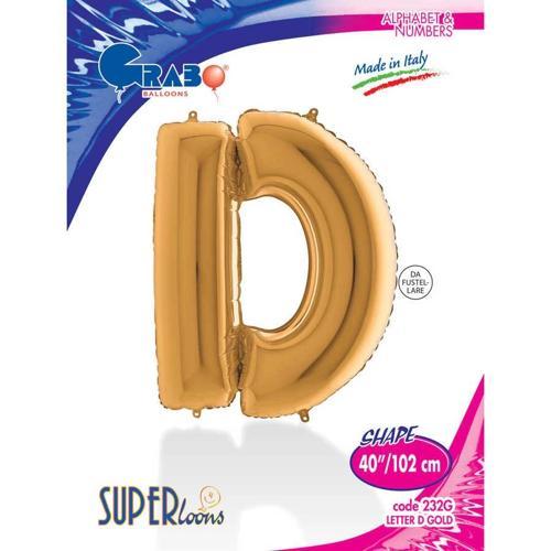 D Harf Supertrend Altın Folyo Balon 40"