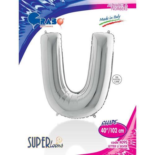 U Harf Supertrend Gümüş Folyo Balon 40"
