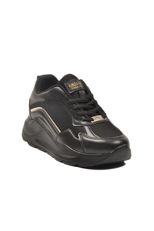 051 G Siyah-Altın Unisex Snekaer Grijak