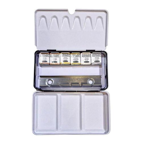 Horadam Aquarell Taş Tablet Sulu Boya Seti Yaldızlı Metalik Renkler Yarım Tablet 6 Renk M