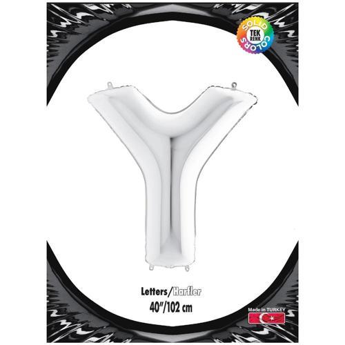 Y Harf Gümüş Folyo Balon 40"