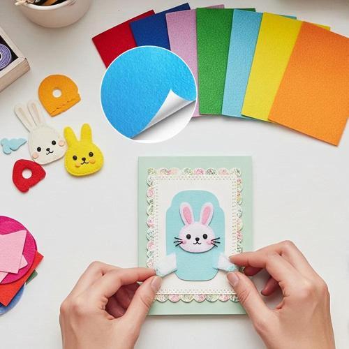 Yapışkanlı Karışık A4 Keçe Tabaka