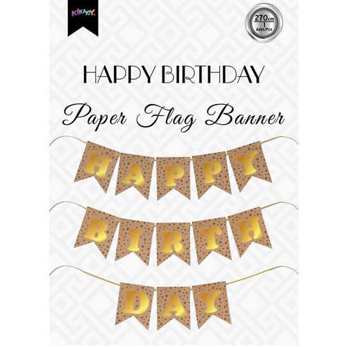 Happy Birthday Kraft Zemin Altın Harf Afiş