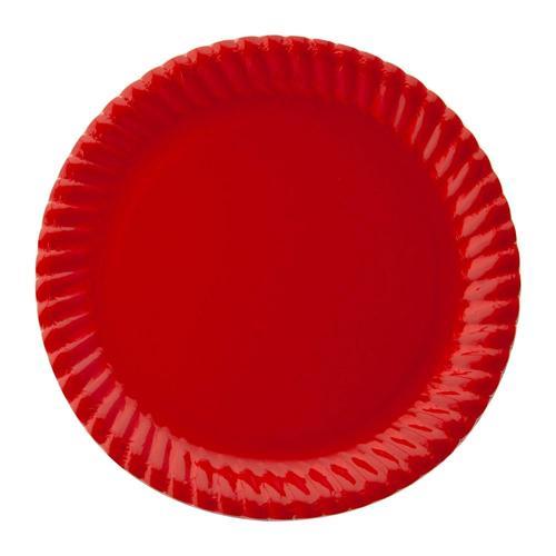 Kırmızı Karton Tabak 23cm
