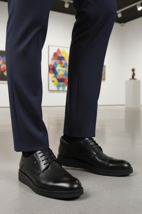 2991 M Siyah Hakiki Deri Erkek Klasik Ayakkabı