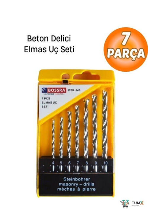 Elmas Uç Seti 7 Parça Beton Delme Matkap Ucu Mu1801