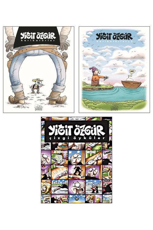 Karikatürler 1 + Karikatürler 2 + Çizgi Öyküler / 3 Kitap Set Yiğit Özgür Karikatürleri