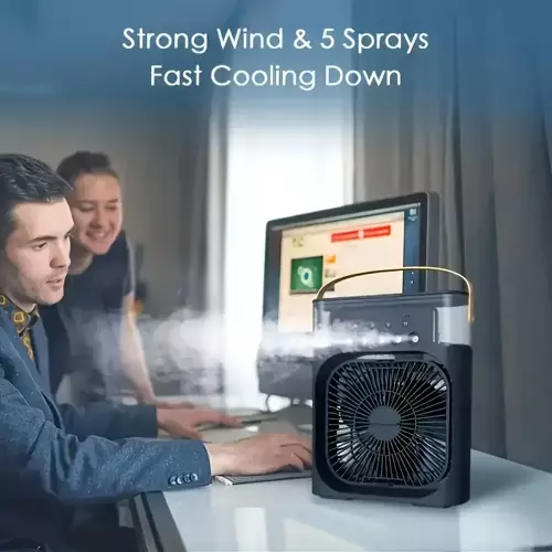 Masaüstü Mini Su Ve Buz Hazneli Buhar Püskürtmeli 3in1 Vantilatör Fan (5060)