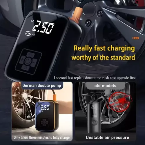 Mini Kablosuz Dijital Taşınabilir Kompresör Araç Lastik Top Şişirme Pompası Hava Kompresörü (5060)