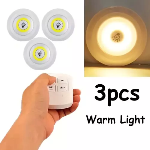 Uzaktan Kumandalı Yapışkanlı 3'lü Led Spot Lamba (5060)