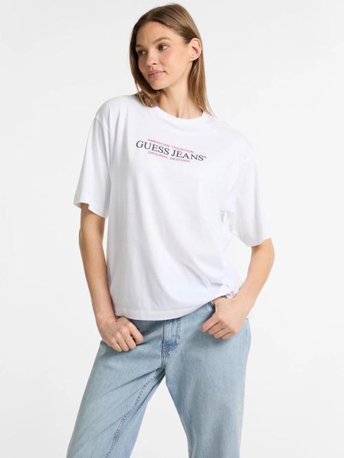 Gj Ss Cn Os Kadın Beyaz Oversize Fit T-Shirt W4YI08K8HM0-G011