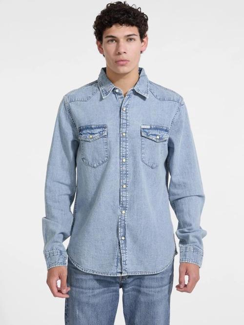 Gj Slim Ls Erkek Mavi Regular Fit Denim Gömlek M5RH55D5M82-GJER
