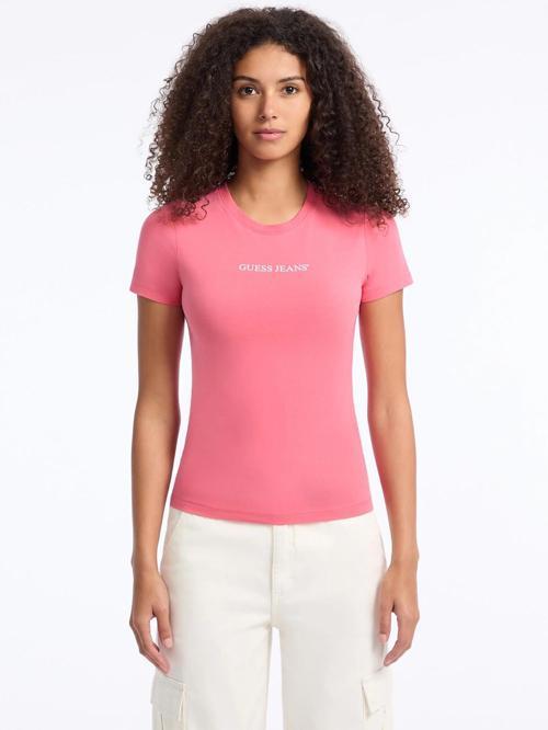Gj Ss Cn Slim Kadın Pembe Slim Fit T-Shirt W4YI01J1314-A619
