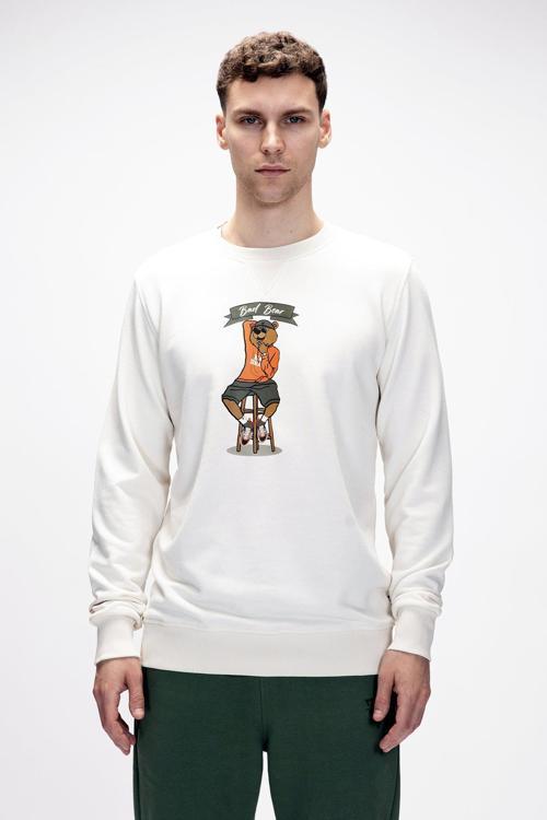 Acme Marshmallow Erkek Baskılı Sweatshirt
