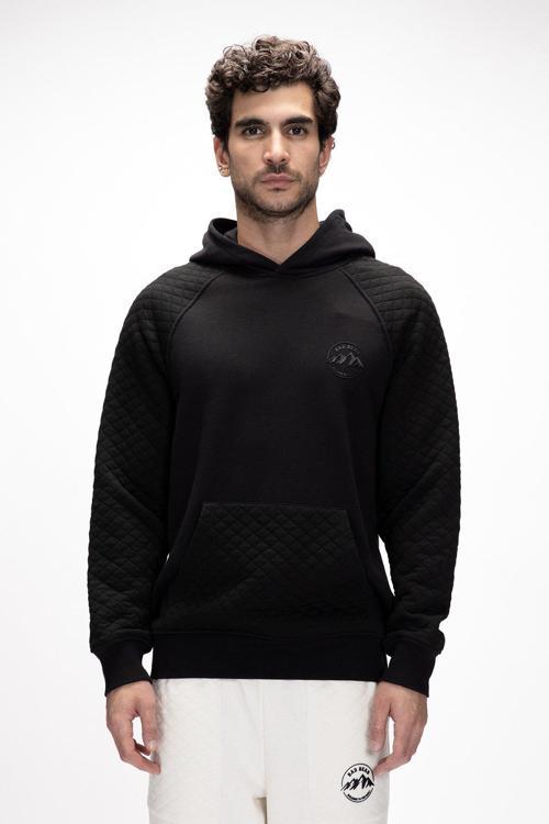 Grass Si̇yah Kapüşonlu Erkek Sweatshirt