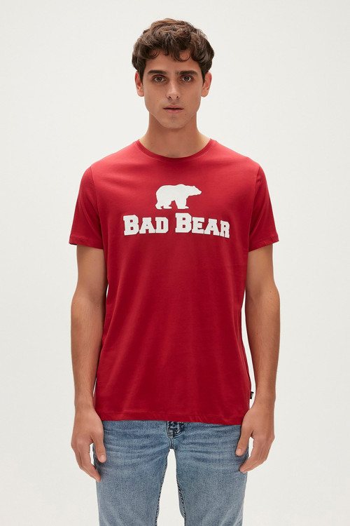 Bear Tee T-Shirt Lava Kırmızı Logo Baskılı Erkek Tişört