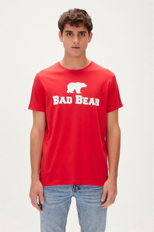 Bear Tee T-Shirt Kırmızı Baskılı Erkek Tişört