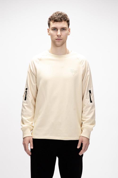 Hill Bej Crewneck Erkek Sweatshirt