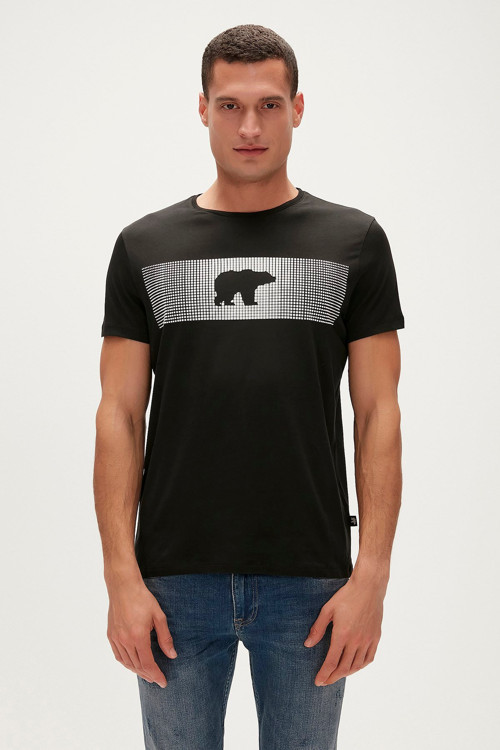 Fancy T-Shirt Siyah 3D Baskılı Erkek Tişört