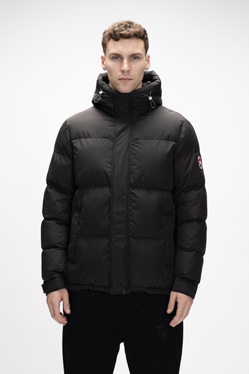 Cup Si̇yah Puffer Kapüşonlu Erkek Mont