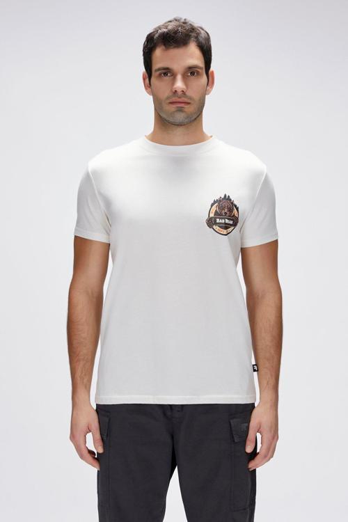 Flint Beyaz Erkek Baskılı Tişört