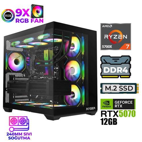 Master x5 Ryzen 7 5700X 32GB Ram 1TB M.2 NVMe SSD 12GB RTX5070 Sıvı Soğutmalı Oyuncu Bilgisayarı