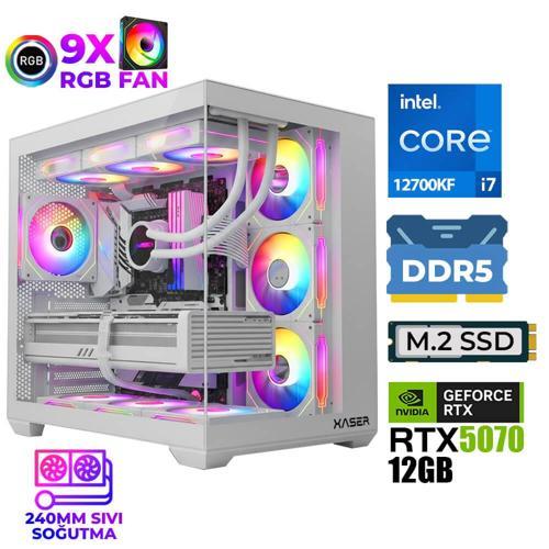 Master x8 i7 12700KF 32GB DDR5 Ram 1TB M.2 NVMe SSD 12GB RTX5070 Sıvı Soğutmalı Oyuncu Bilgisayarı