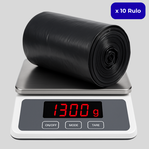 Jumbo Boy Siyah Çöp Torbası 80x110 cm – 10 Rulo (13 kg ±%2) Dayanıklı ve Kalın, Ağır Hizmet Geri Dönüşüm