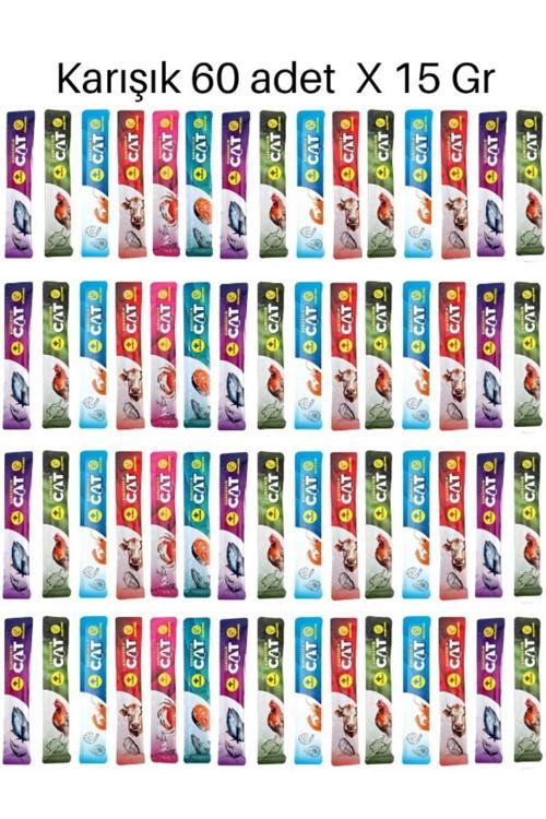 Cat Karışık Sıvı Kedi Ödülü Creamy 60 adet x 15 gr