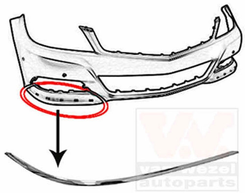2011-2013 Mercedes C Class W204- Ön Tampon Alt Nikelajı Sağ Tw Oem No: 2048853821