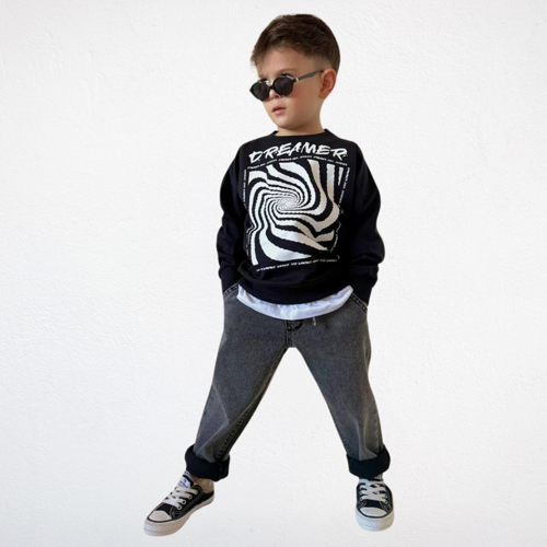 Dreamer Baskılı Sweat & Kot Pantolon Takım