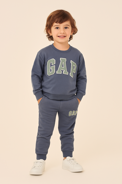 Baskılı Çocuk Alt Üst Takım – Antrasit / Yeşil