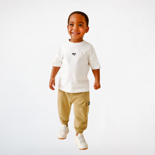 "Next" Nakış İşlemeli Basic Erkek Çocuk Takım – Ekru & Bej