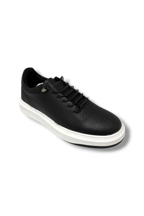 404-26 Deri Anatomik Erkek Ayakkabı Siyah Beyaz