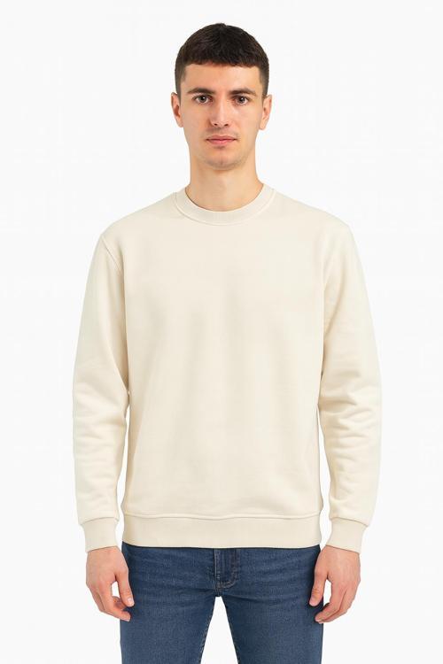 Erkek Oversize Uzun Kol Sıfır Yaka Sweatshırt-7383