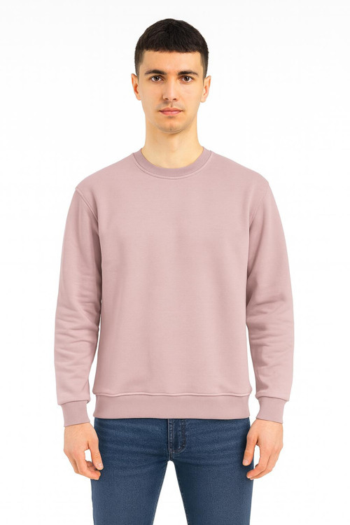 Erkek Oversize Uzun Kol Sıfır Yaka Sweatshırt-7383