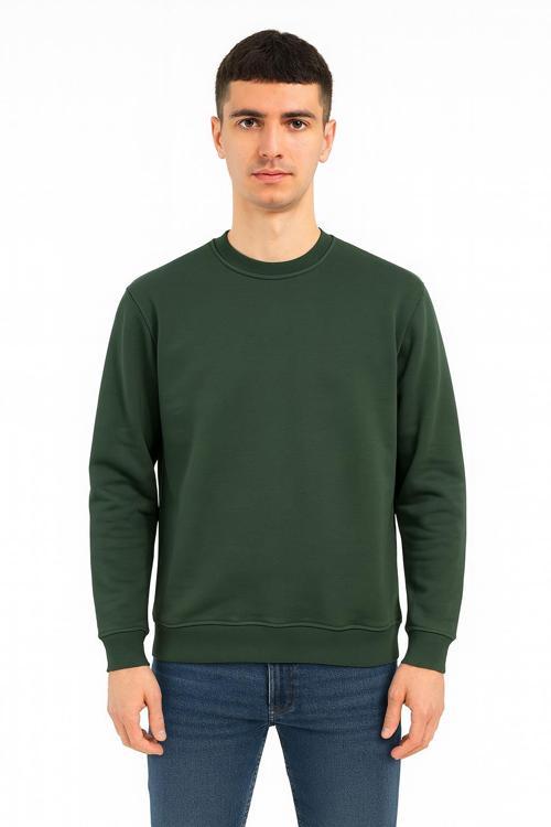 Erkek Oversize Uzun Kol Sıfır Yaka Sweatshırt-7383