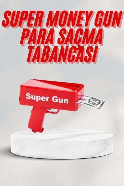 Kırmızı Parti Oyuncağı Para Saçma Fırlatma Tabancası Makinesi Super Money
