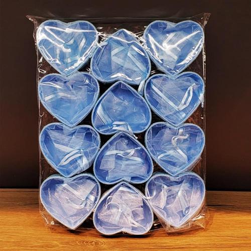 Mavi Kalp Tasarımlı Tül Kese