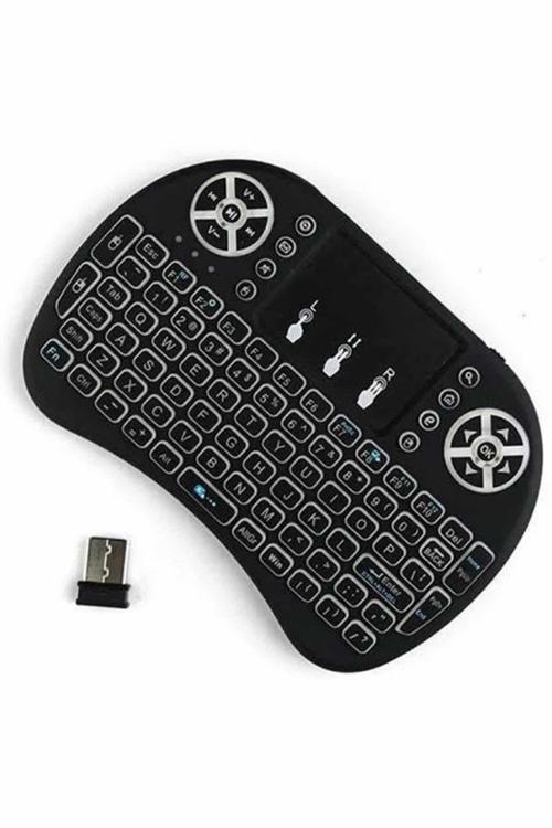 Kablosuz Türkçe Q Klavye RGB Işıklı Televizyon Ps3 Dokunmatik Mouse