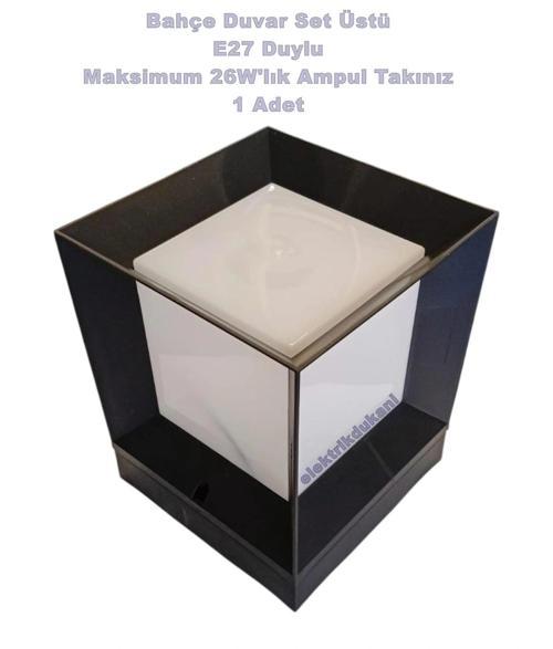 ALİZE Küp Armatür Set Üstü SİYAH E-27 27cm - IP54