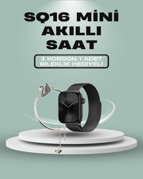 SQ-16 Mini Series 10 Akıllı Saat – 3 Kordon + Hediye Bileklik