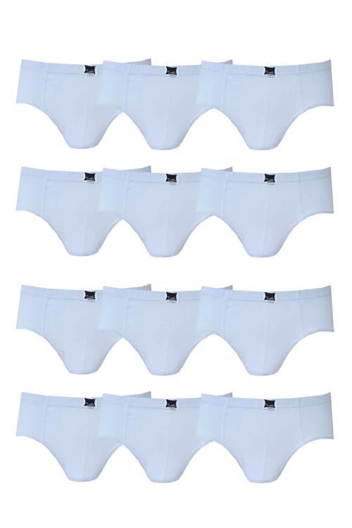 İç Giyim Erkek Çocuk Pamuklu Slip Külot 12 Li Paket