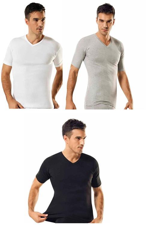 Erkek V Yaka Ribana Kısa Kol Fanila 6 Lı Paket