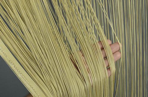 İP ZİNCİR GOLD RENK HAZIR DÜĞMELERİ DİKİLMİŞ İP PERDE  EN 180 CM BOY 280 CM